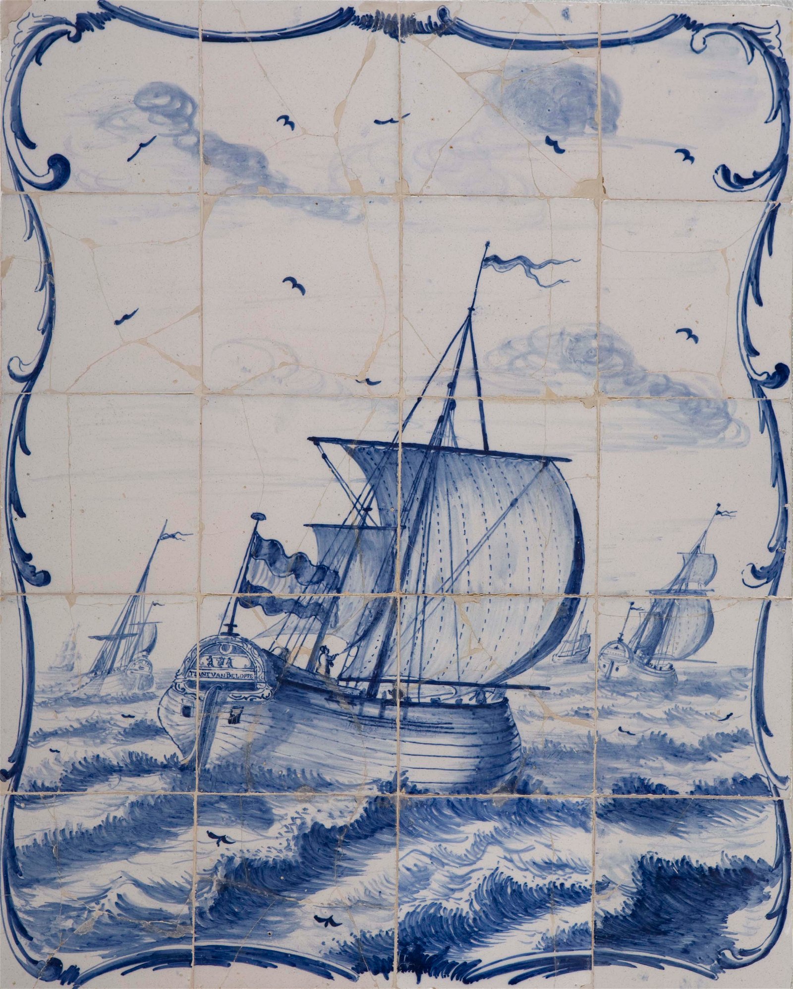 ‘Kijck, de takels en de touwen’ Schepen op tegels en tegeltableaus