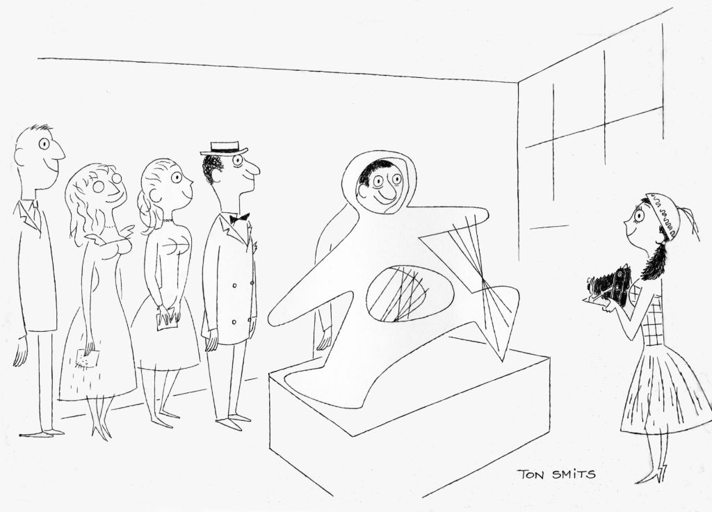 Cartoons van Smits met een knipoog naar de makers van kunst