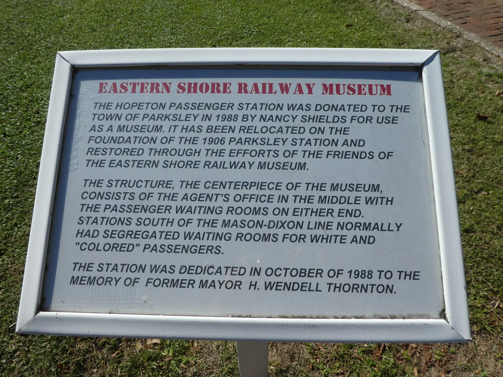 Eastern Shore Railway Museum