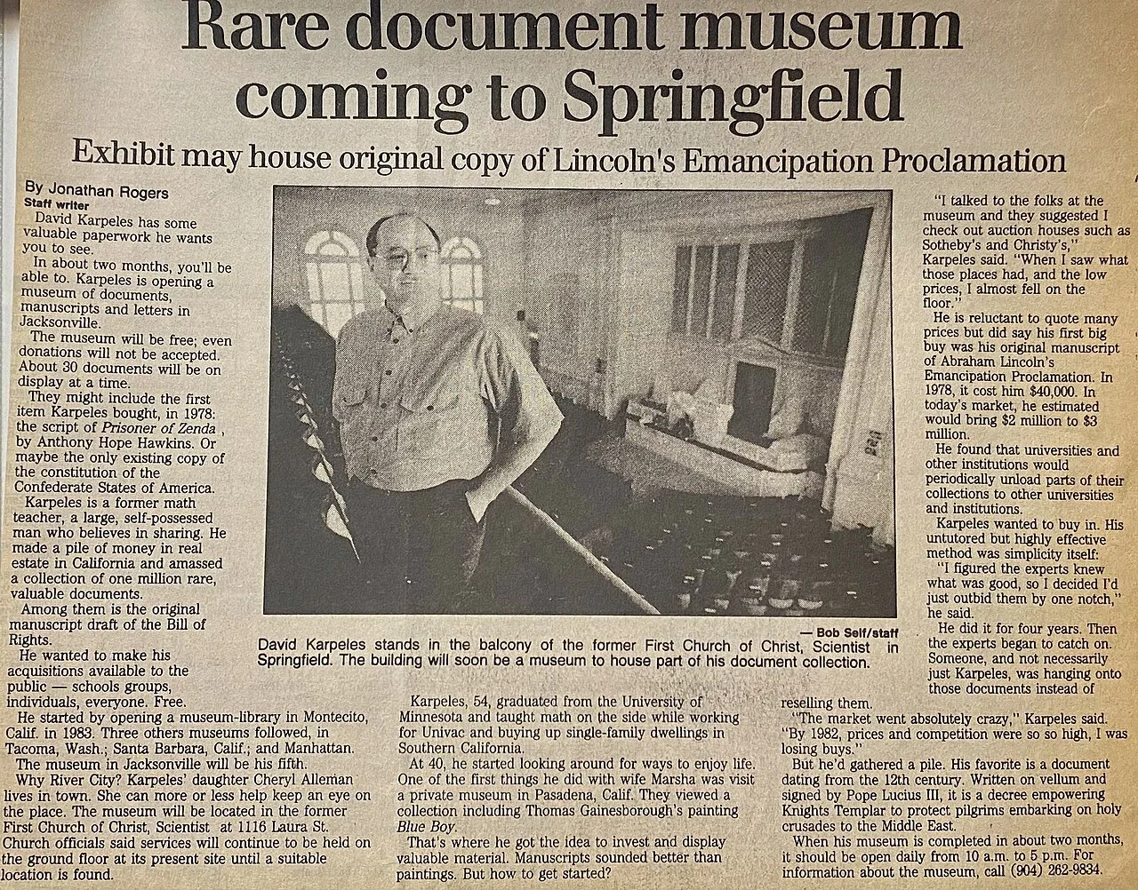 Karpeles Manuscript Library Museum - Jacksonville, FL (CLOSED)