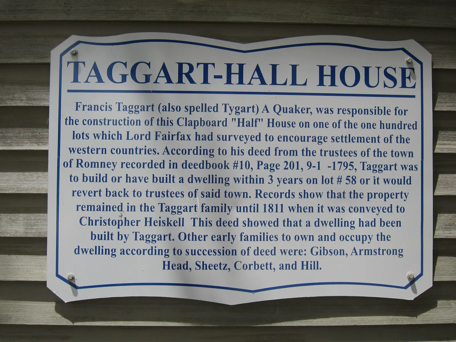 Taggart Hall Civil War Museum