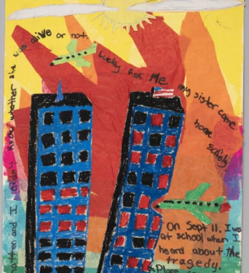 Dessiner le sens : Trauma and Children's Art After 9/11 (Traumatisme et art des enfants après le 11 septembre).