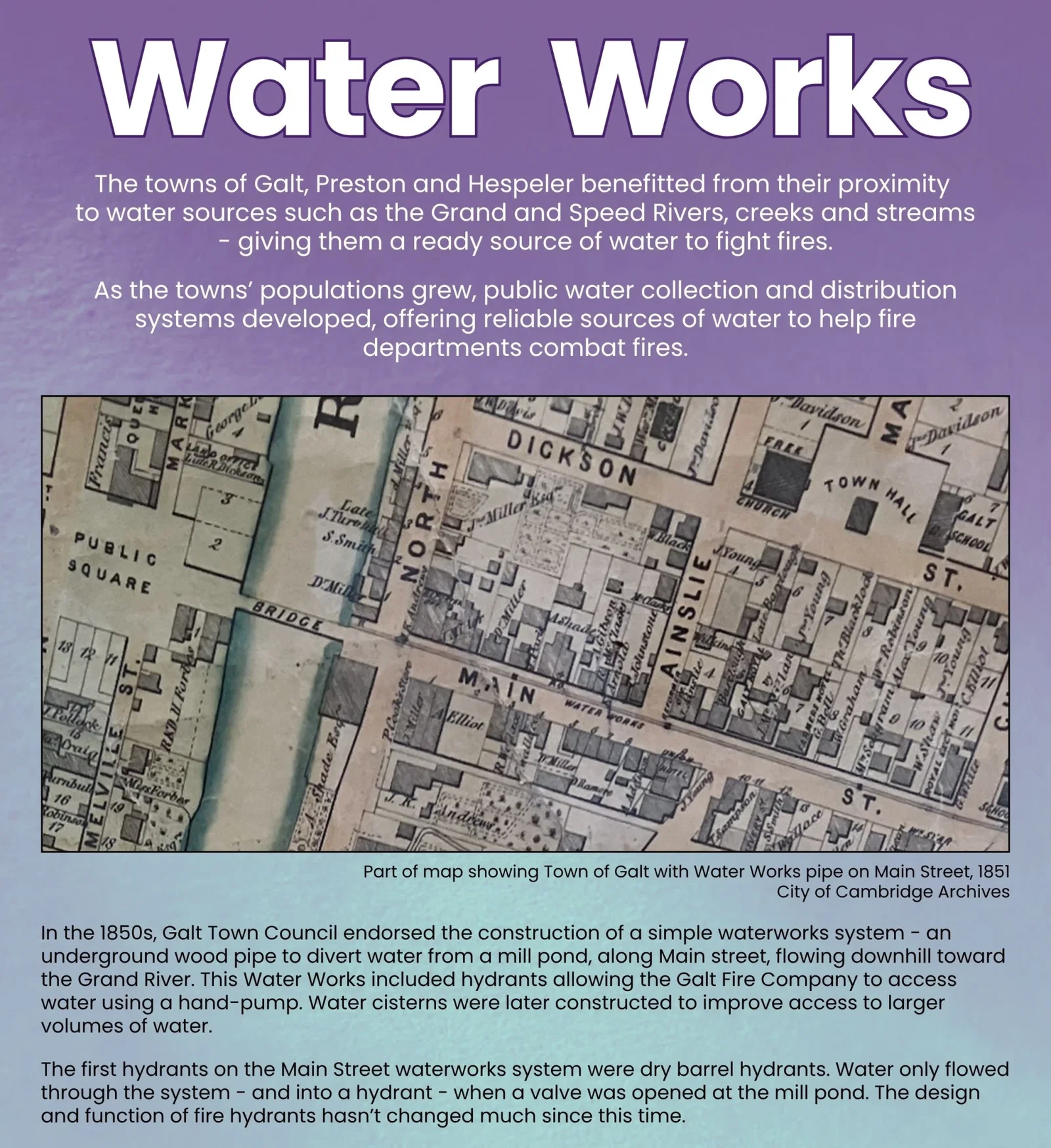 Water Works - Pipes, hydrants and fire hose in firefighting