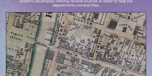 Water Works - Pipes, hydrants and fire hose in firefighting